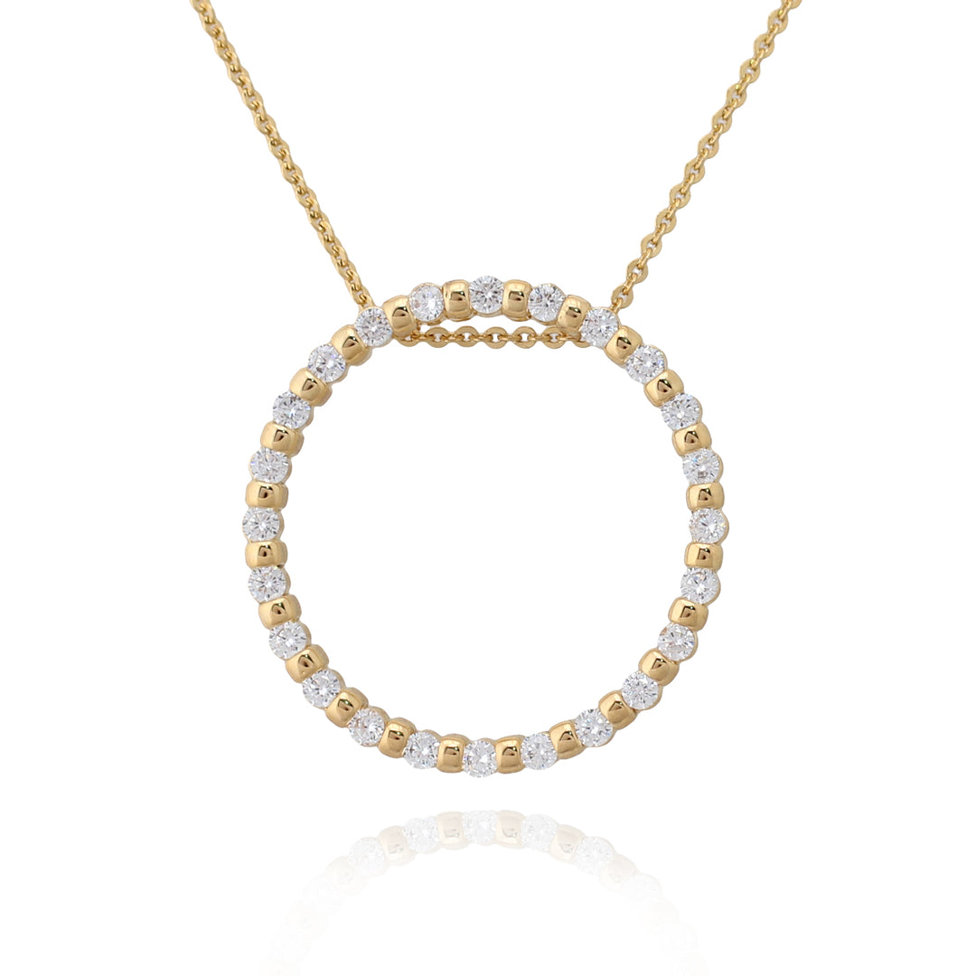 necklace dotted outline circle pendant