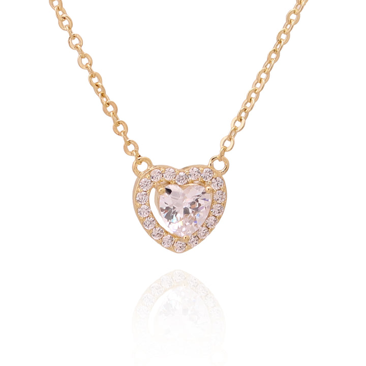 necklace pendant heart shaped solitaire stone