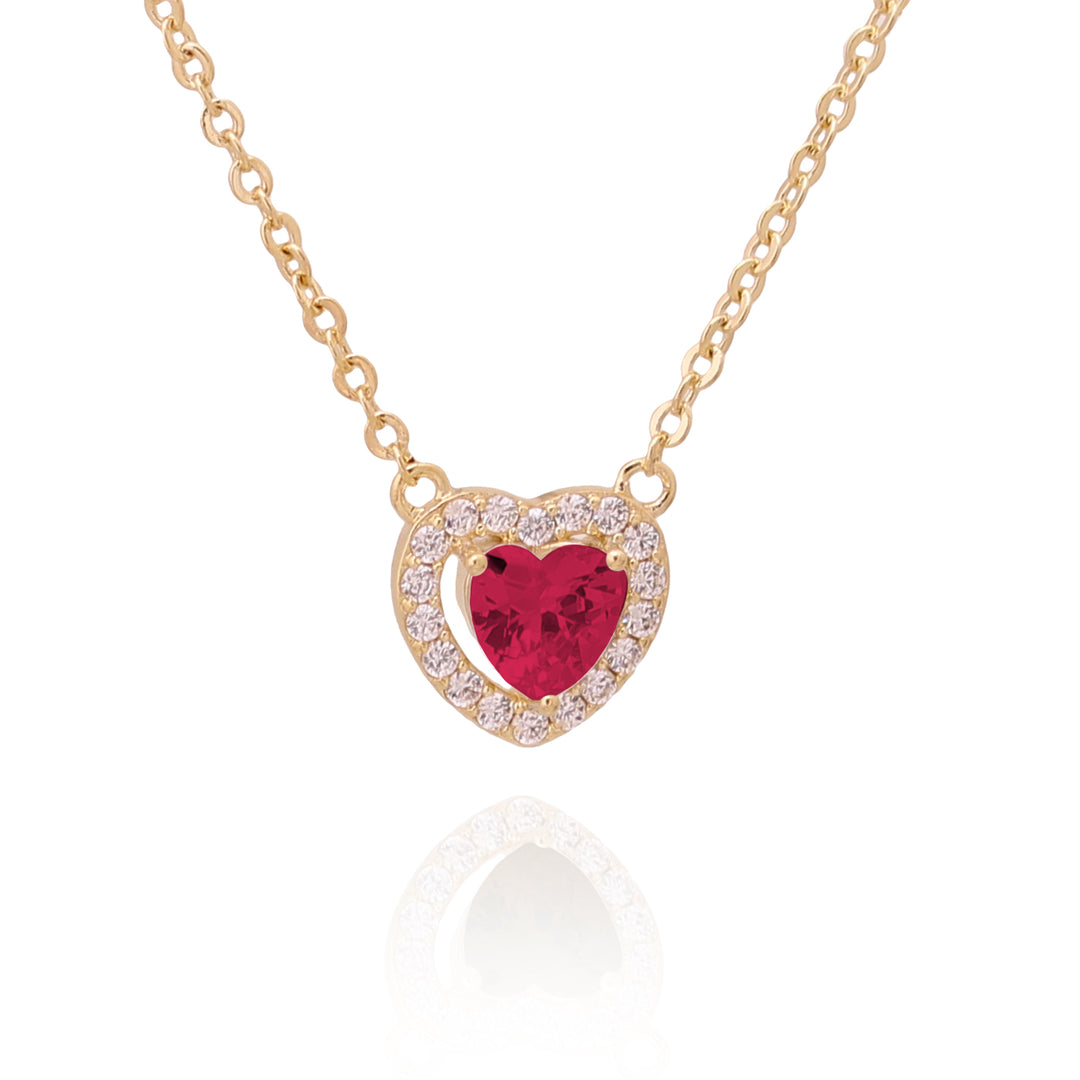 necklace pendant heart shaped solitaire stone