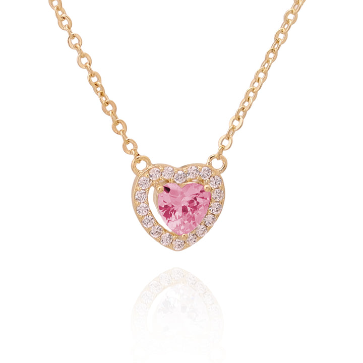 necklace pendant heart shaped solitaire stone