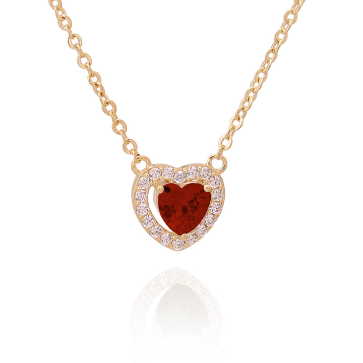 necklace pendant heart shaped solitaire stone