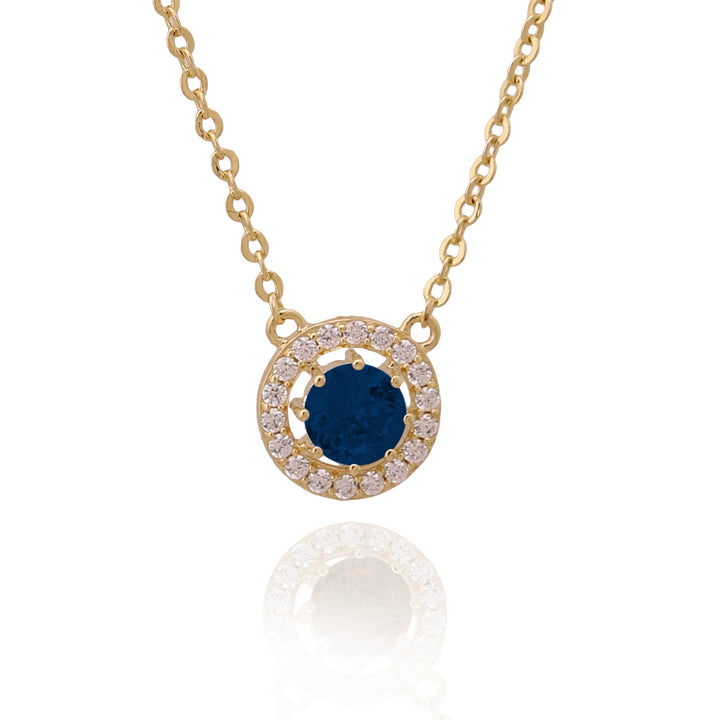 necklace round solitaire stone pendant