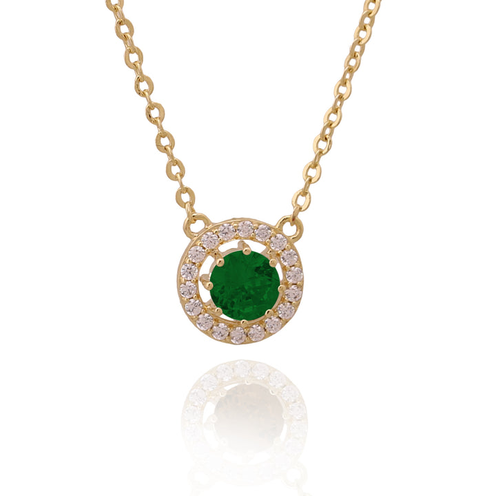 necklace round solitaire stone pendant