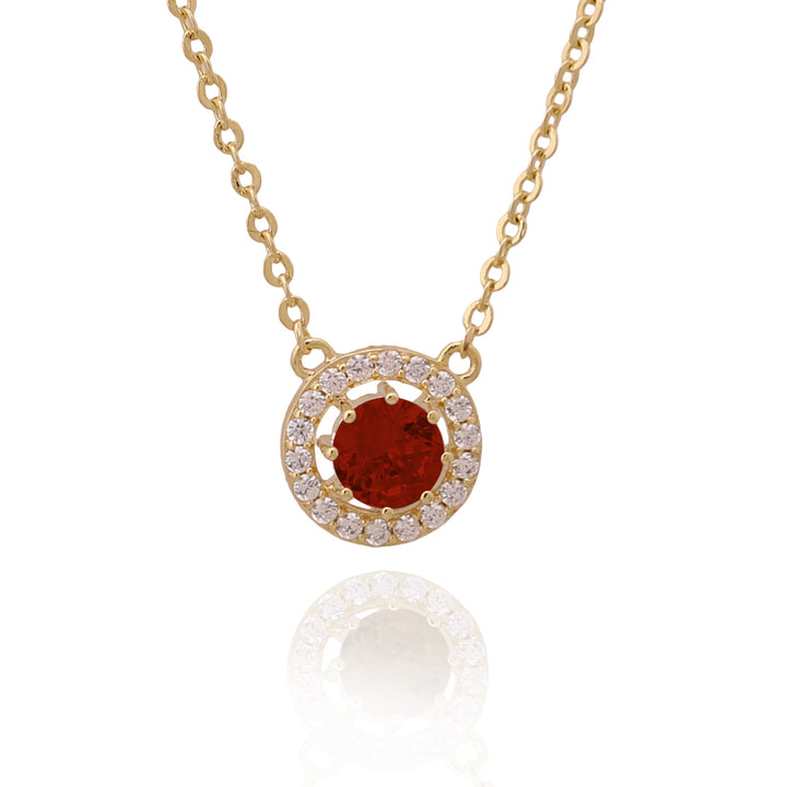 necklace round solitaire stone pendant