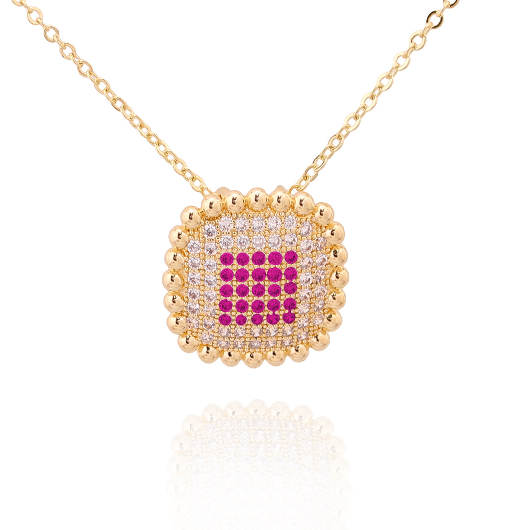 necklace square pillow pendant