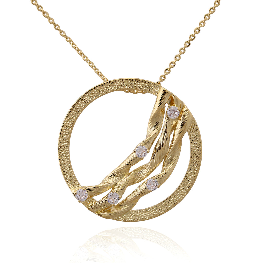 necklace pendant draped curls circle