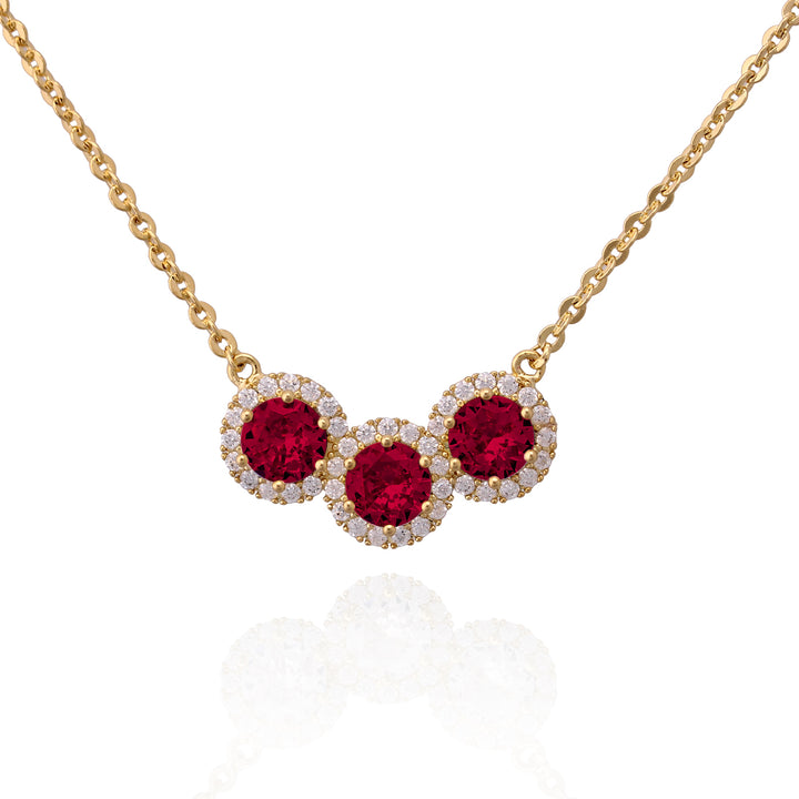 necklace pendant triple solitaire stone