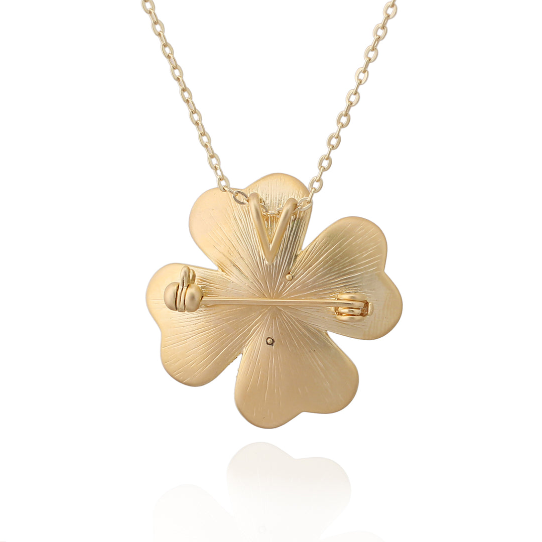 necklace pendant matte four petal flower