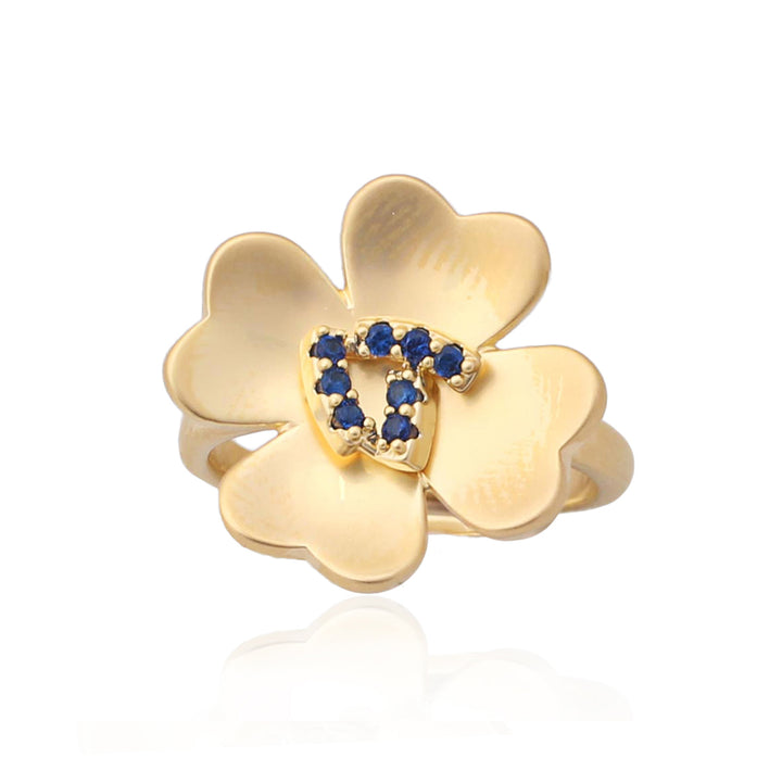 ring matte four petal flower