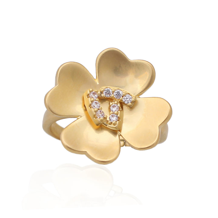 ring matte four petal flower