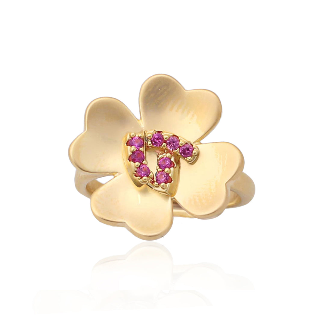 ring matte four petal flower