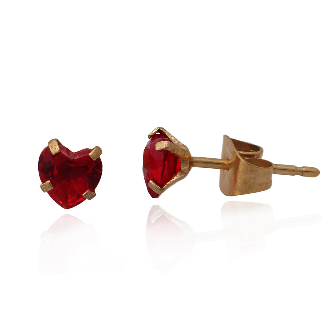 earring stud stone heart