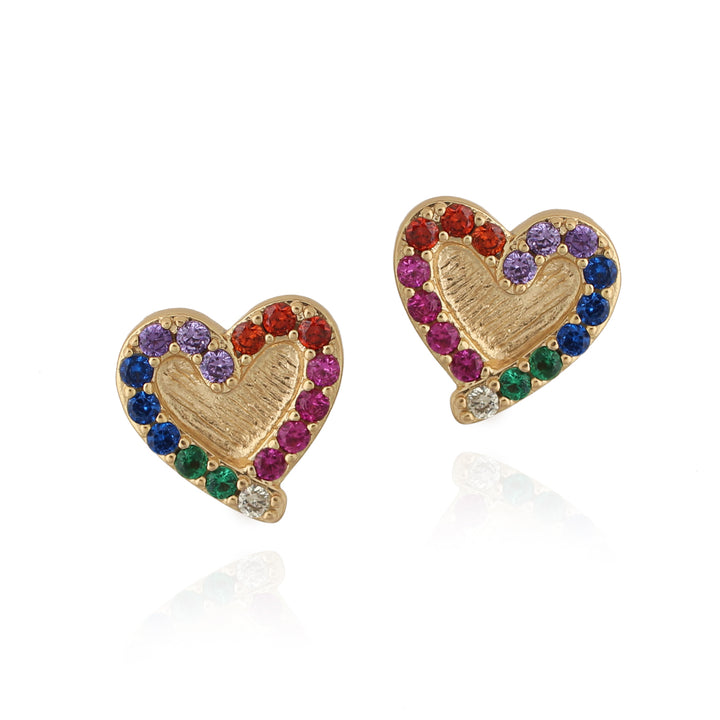 earring stud outline heart