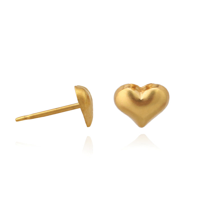 earring stud puffed heart
