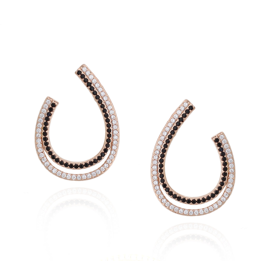 earring stud open teardrop