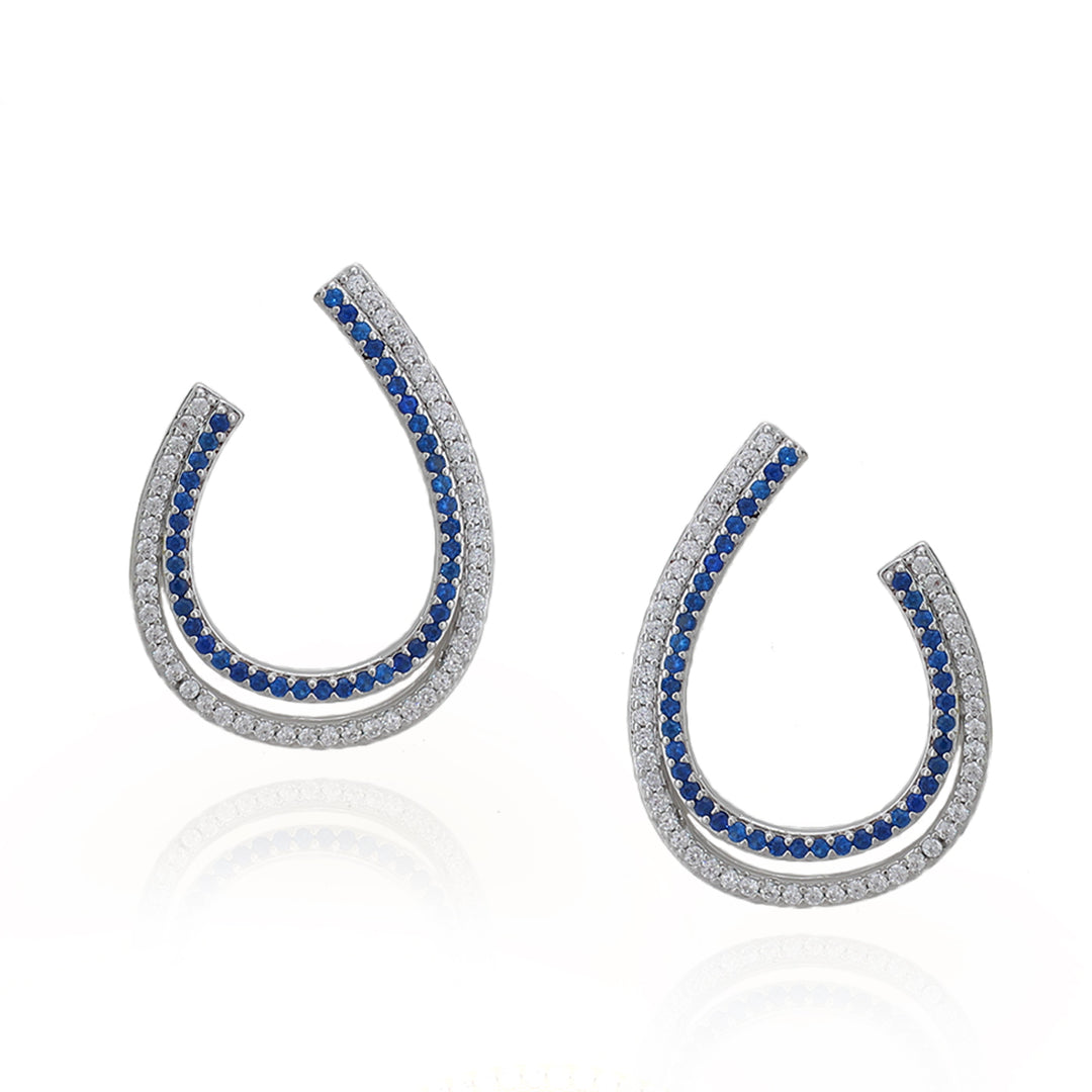 earring stud open teardrop