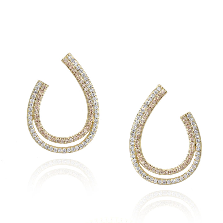 earring stud open teardrop