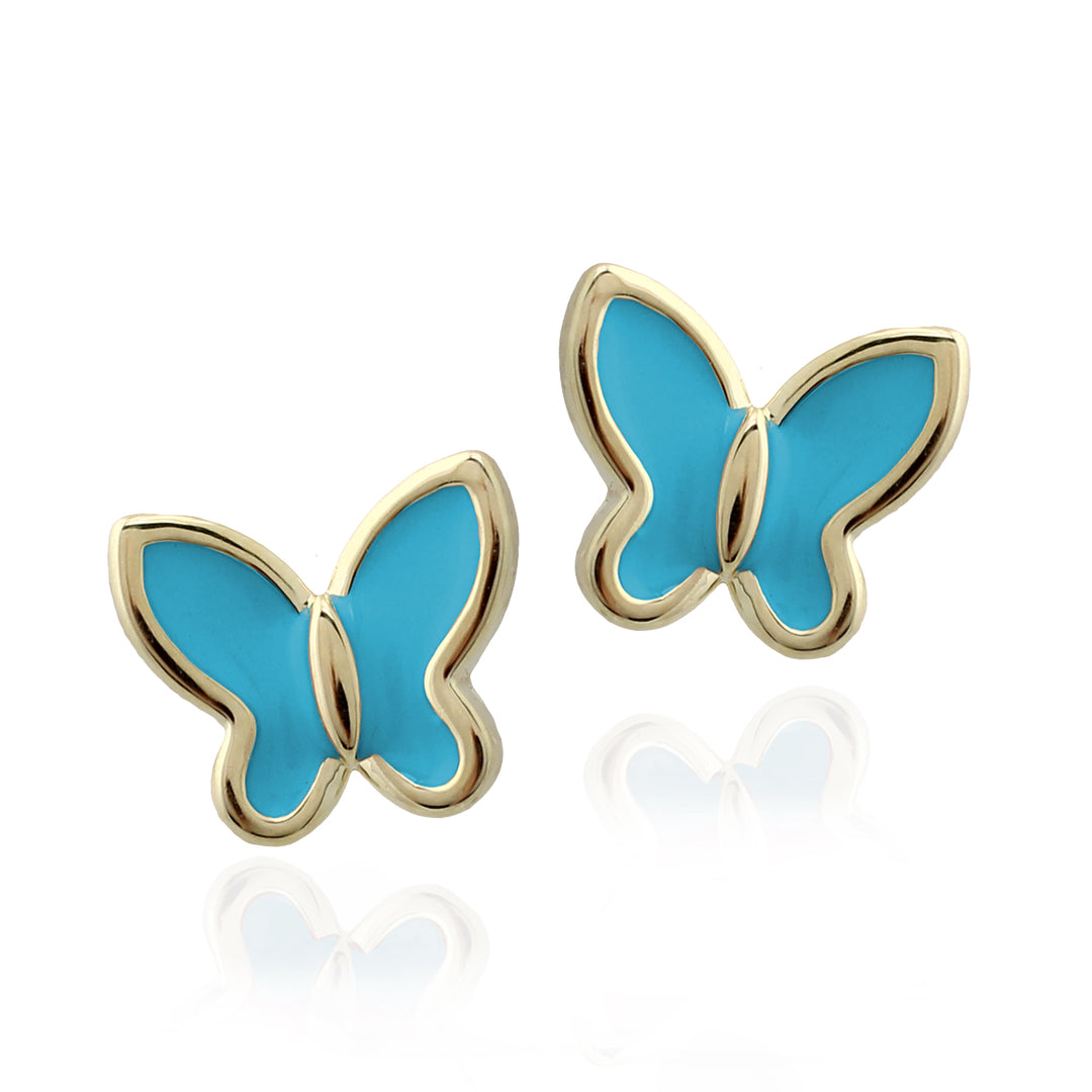 earring stud enamel butterfly