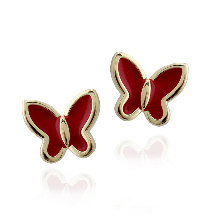 earring stud enamel butterfly