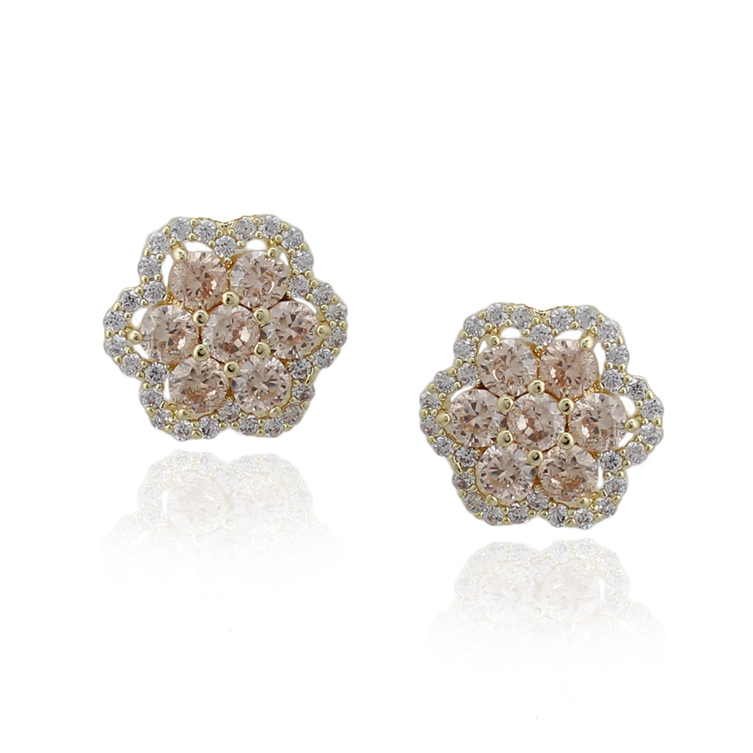 earring stud seven stone flower