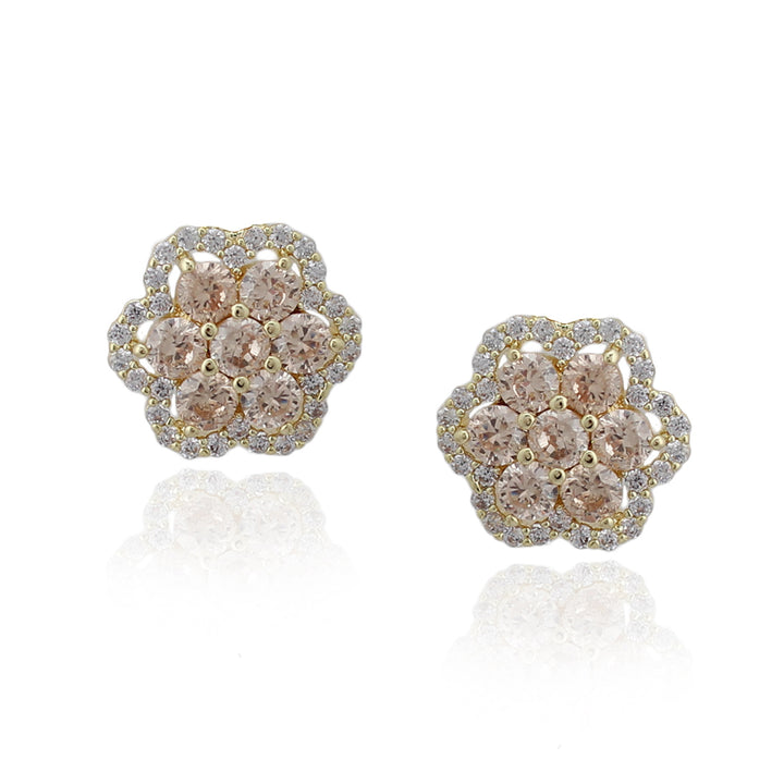 earring stud seven stone flower