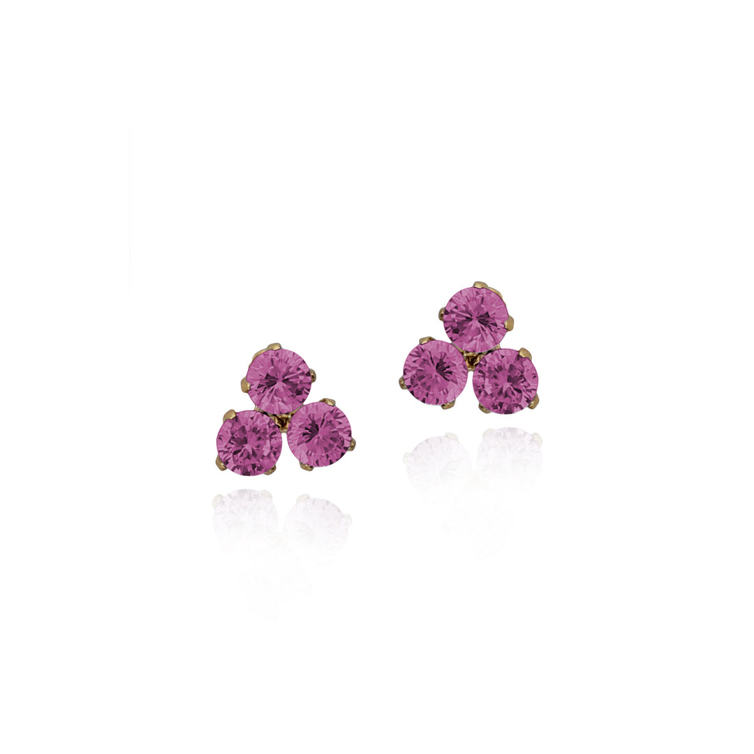 earring stud triple stone