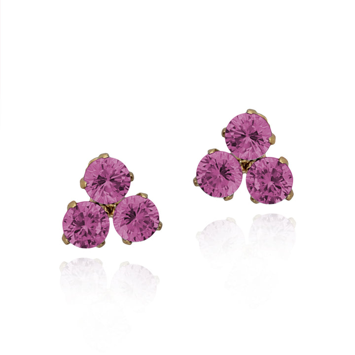 earring stud triple stone