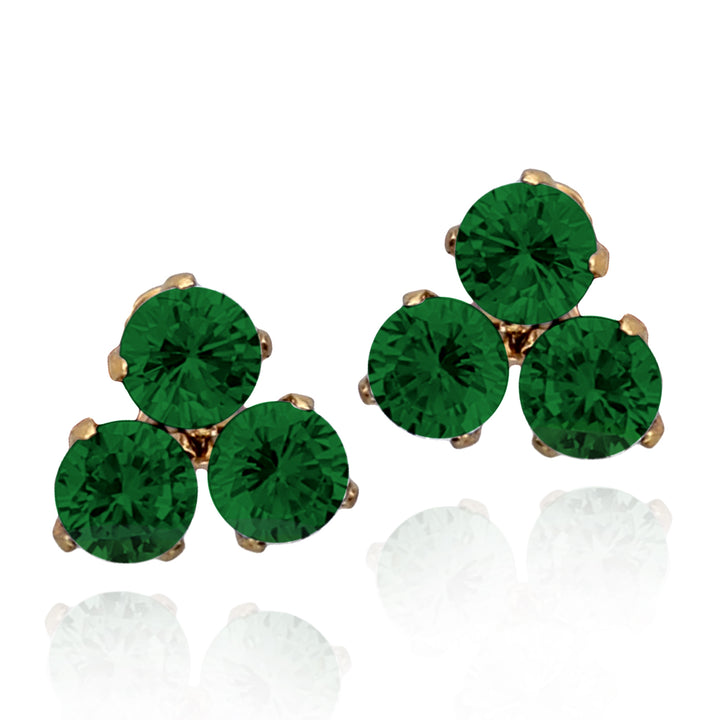 earring stud triple stone