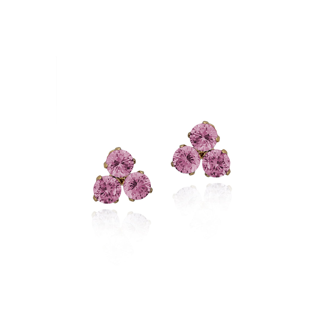 earring stud triple stone