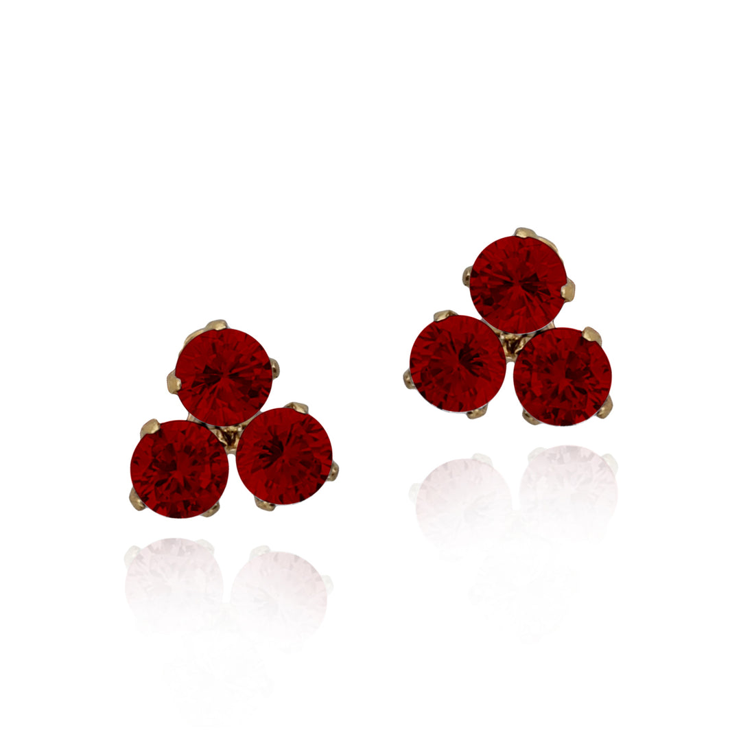 earring stud triple stone