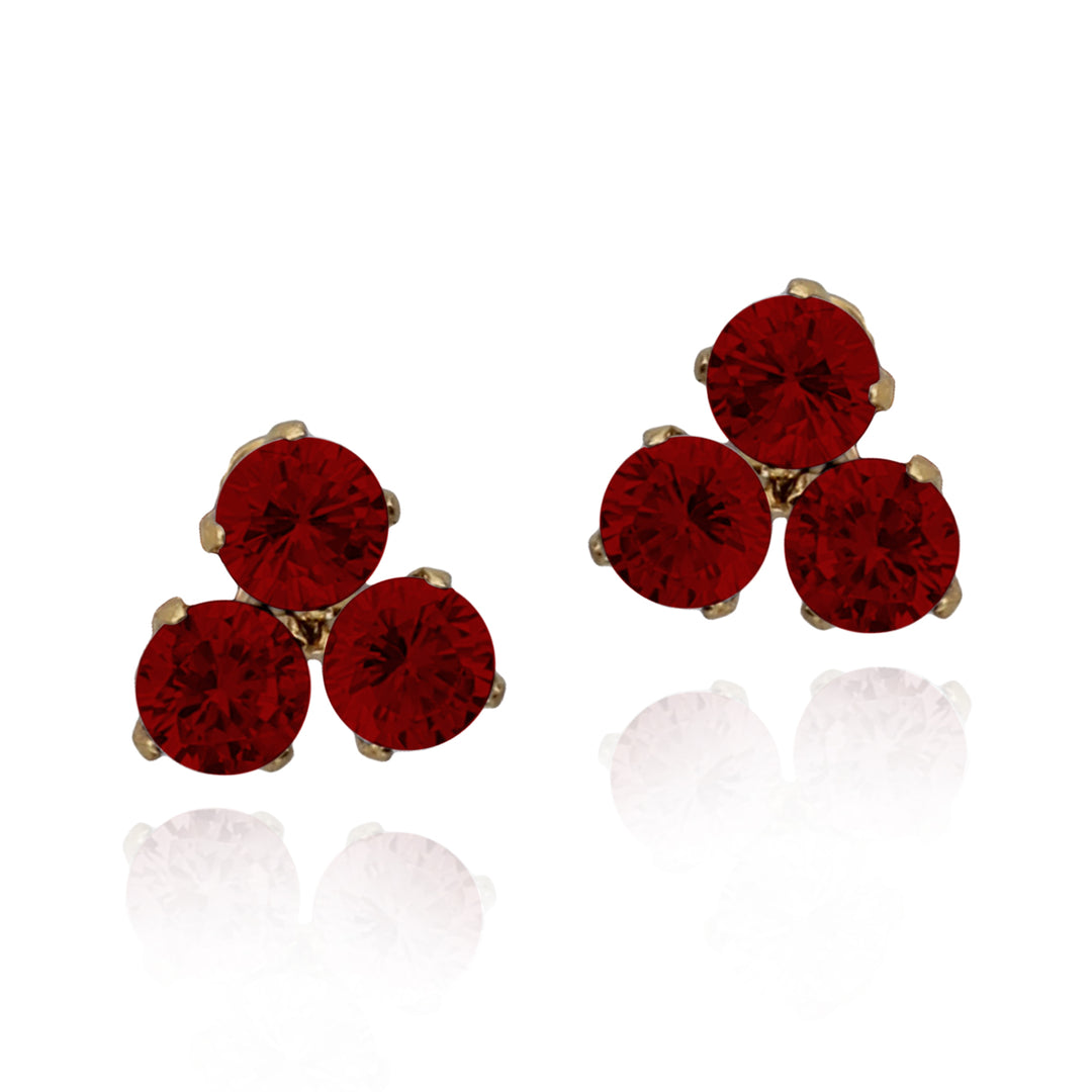 earring stud triple stone