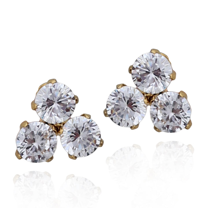 earring stud triple stone