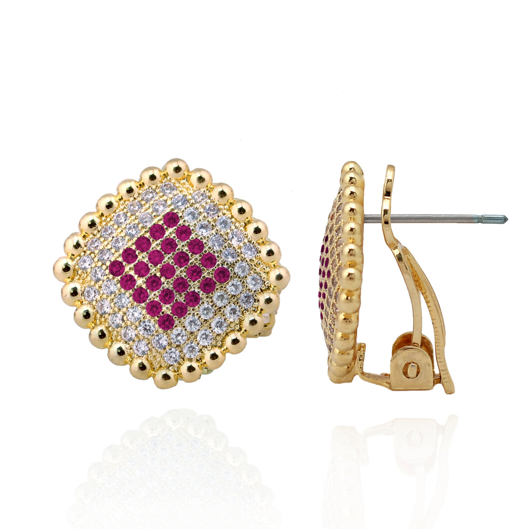 earring clip square pillow w/ post