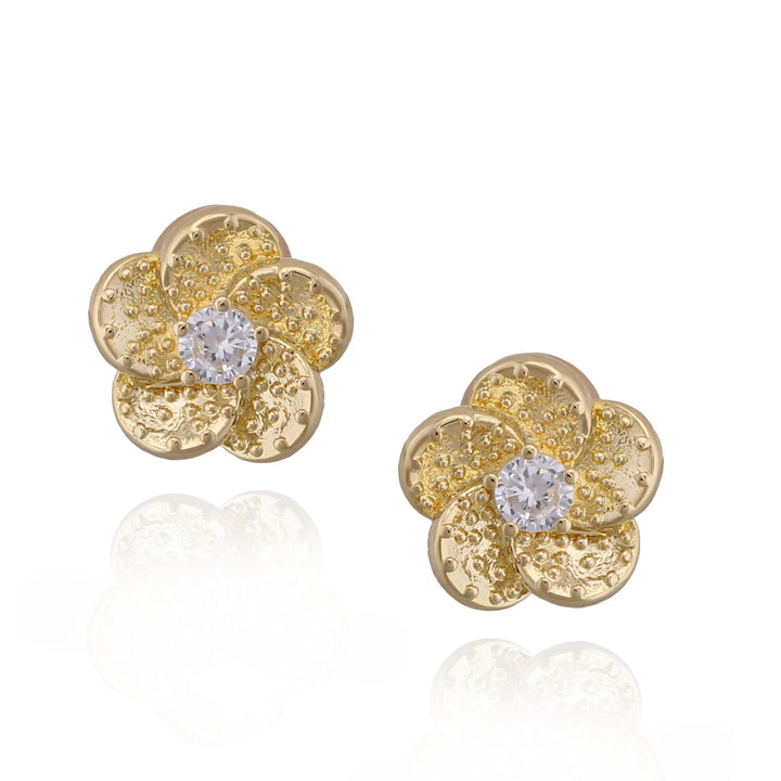 earring stud overlapping petals flower