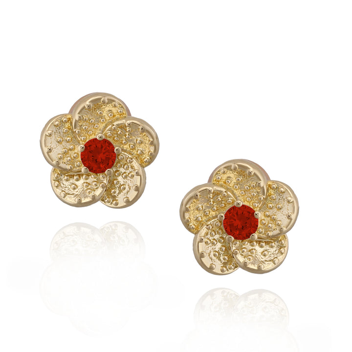 earring stud overlapping petals flower