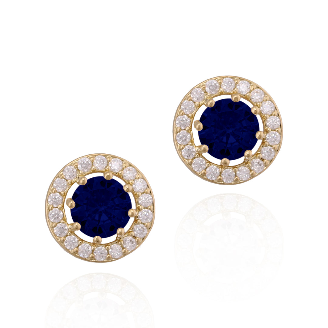 earring stud round solitaire stone