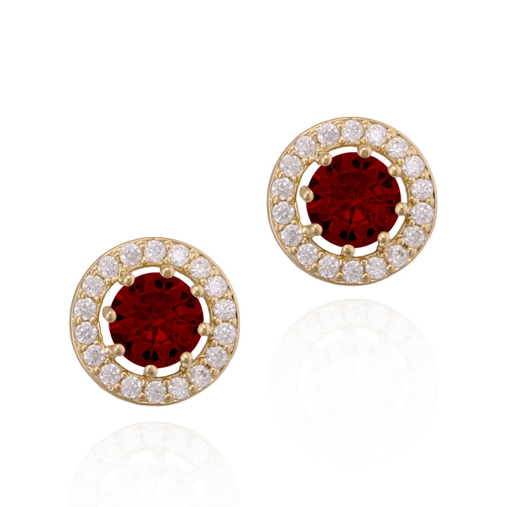 earring stud round solitaire stone