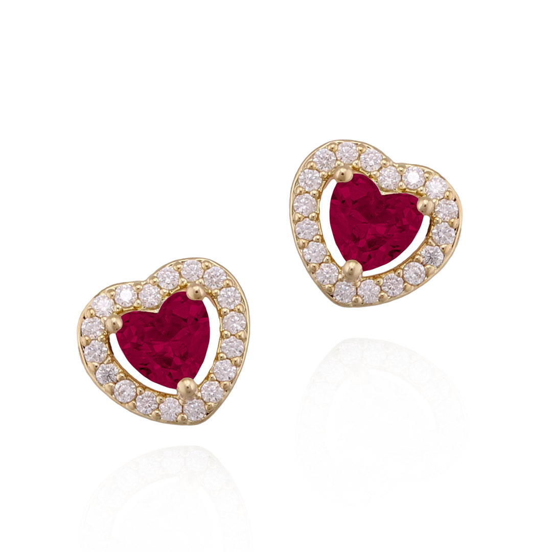 earring stud heart solitaire stone