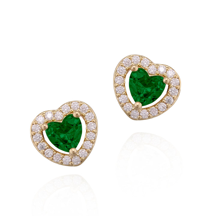 earring stud heart solitaire stone