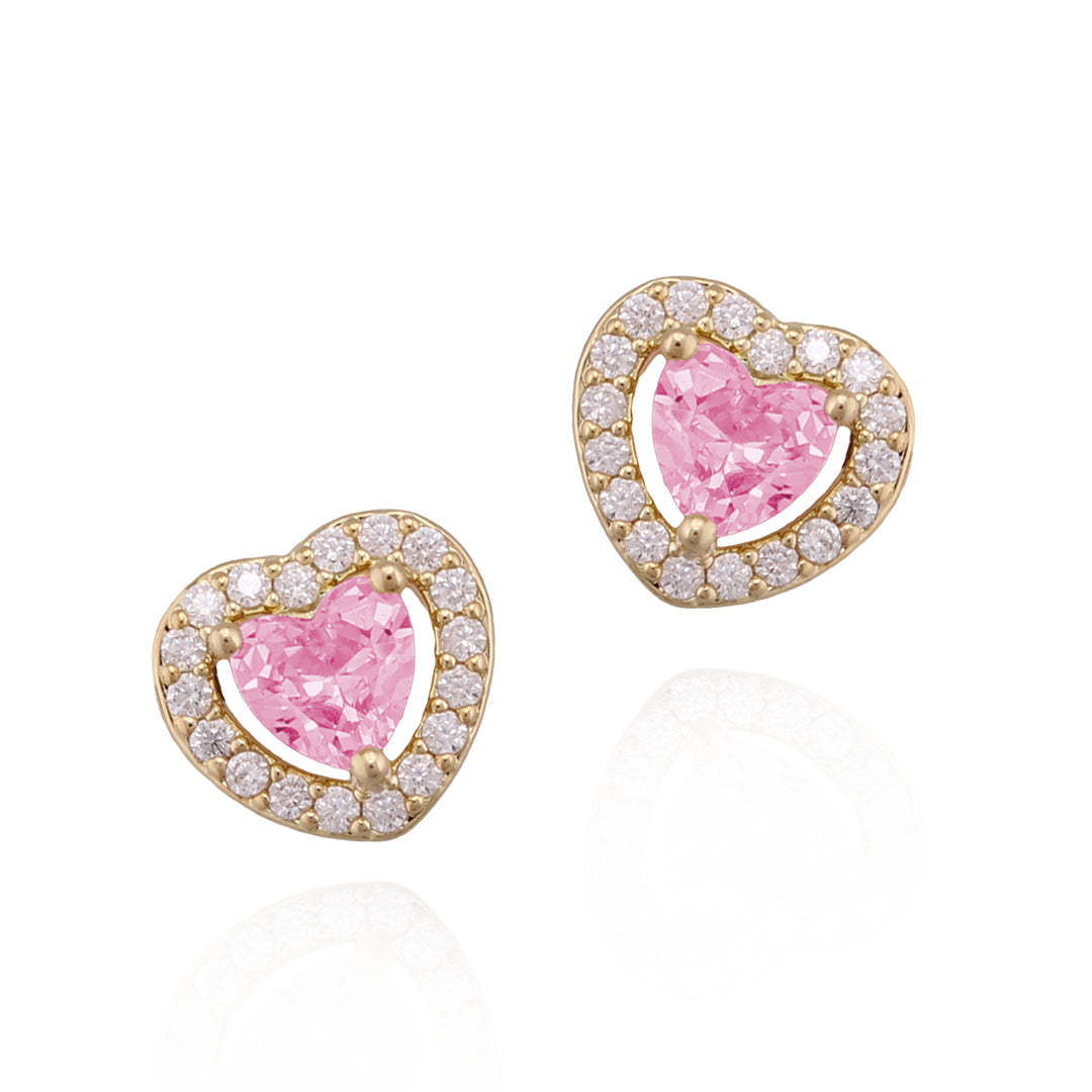earring stud heart solitaire stone