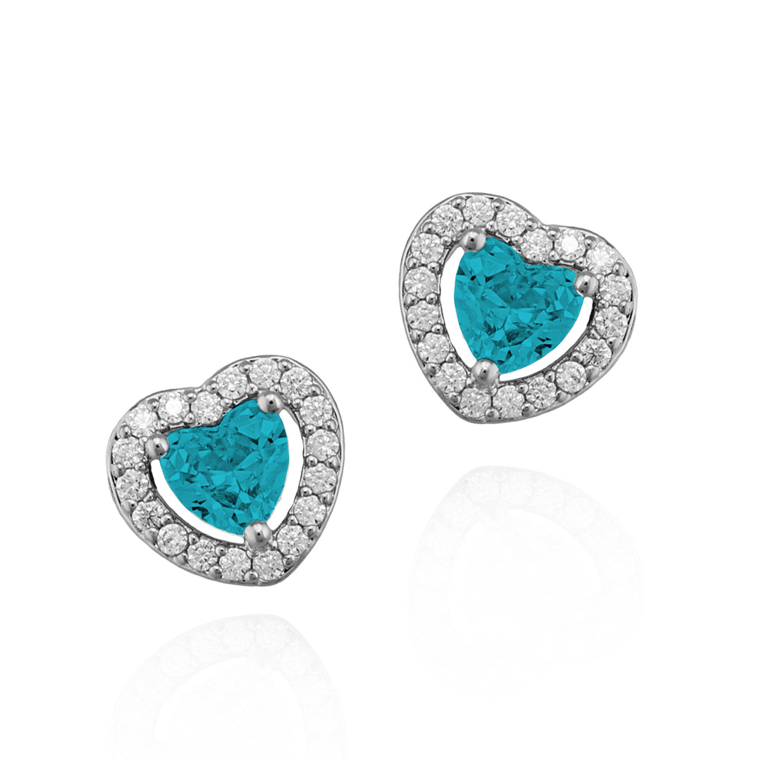 earring stud heart solitaire stone