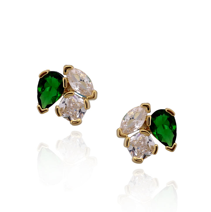 earring stud three stone cluster